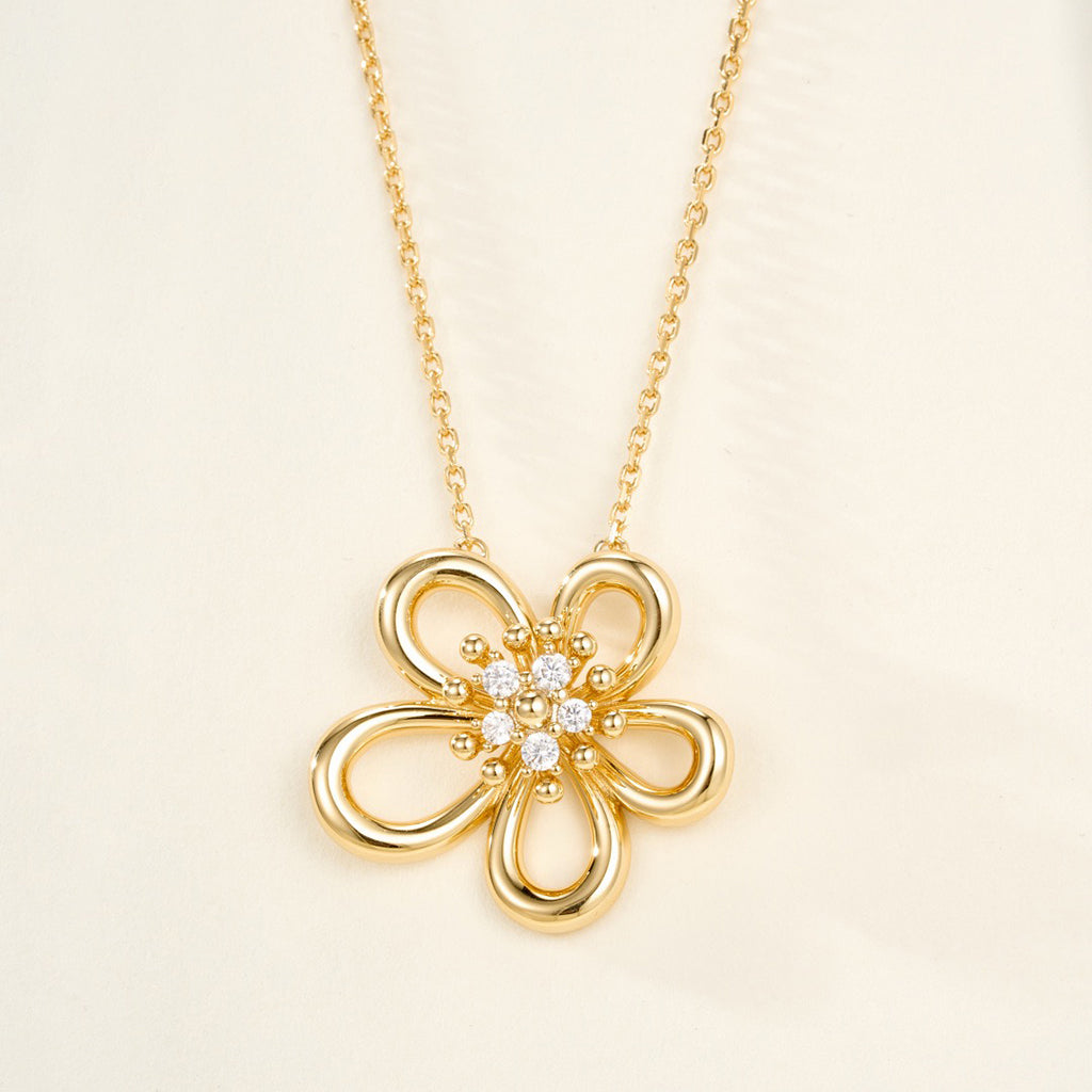 [ELAN LUXE]FLOWERLACE NECKLACE 5 DIAMONDS