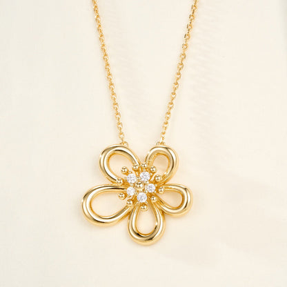 [ELAN LUXE]FLOWERLACE NECKLACE 5 DIAMONDS