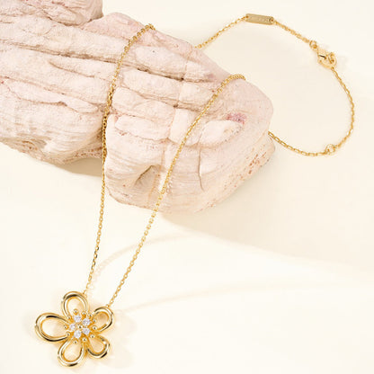 [ELAN LUXE]FLOWERLACE NECKLACE 5 DIAMONDS