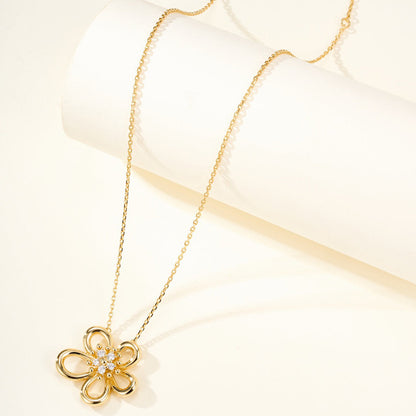 [ELAN LUXE]FLOWERLACE NECKLACE 5 DIAMONDS