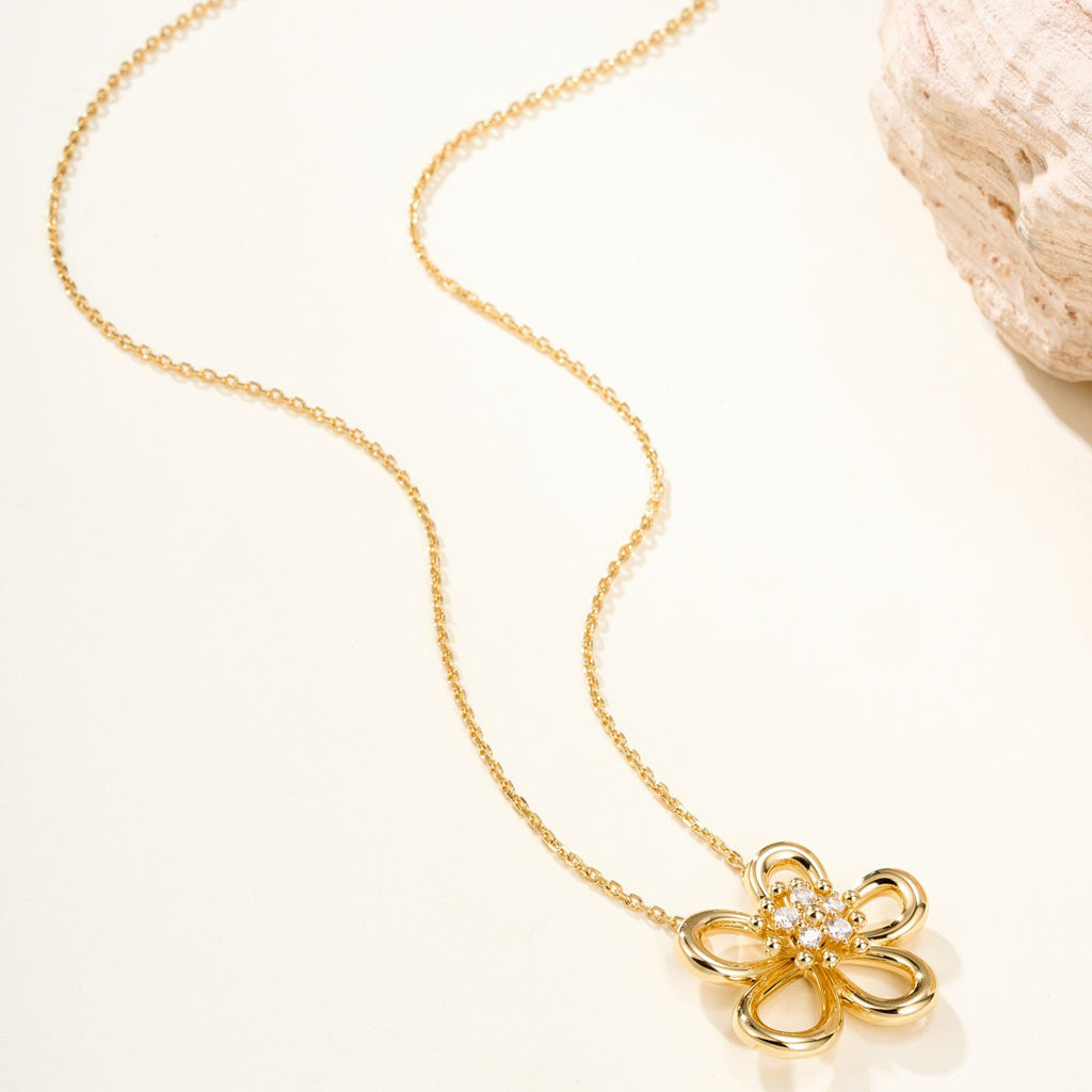 [ELAN LUXE]FLOWERLACE NECKLACE 5 DIAMONDS