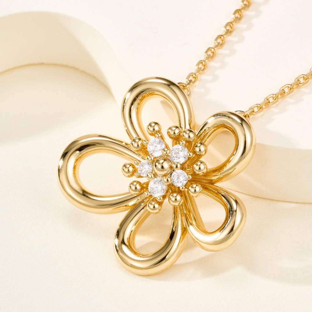 [ELAN LUXE]FLOWERLACE NECKLACE 5 DIAMONDS
