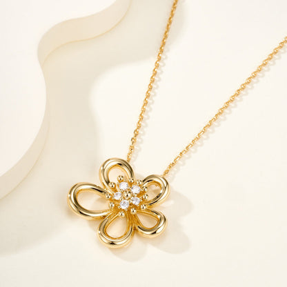 [ELAN LUXE]FLOWERLACE NECKLACE 5 DIAMONDS