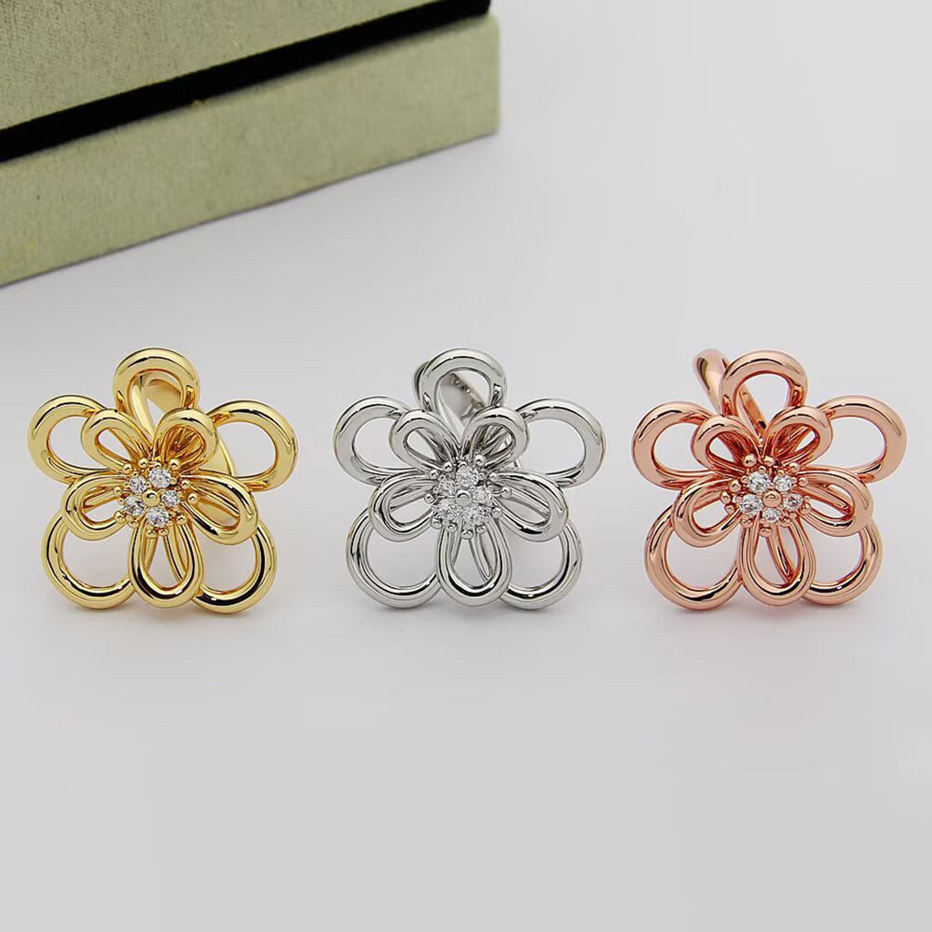 [ELAN LUXE] FLOWERLACE RING 5 DIAMONDS