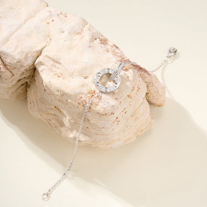 [ELAN LUXE]LOVE DOUBLE RING FULL DIAMOND BRACELET