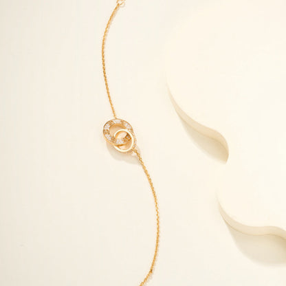 [ELAN LUXE]LOVE DOUBLE RING FULL DIAMOND BRACELET