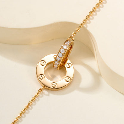 [ELAN LUXE]LOVE DOUBLE RING FULL DIAMOND BRACELET