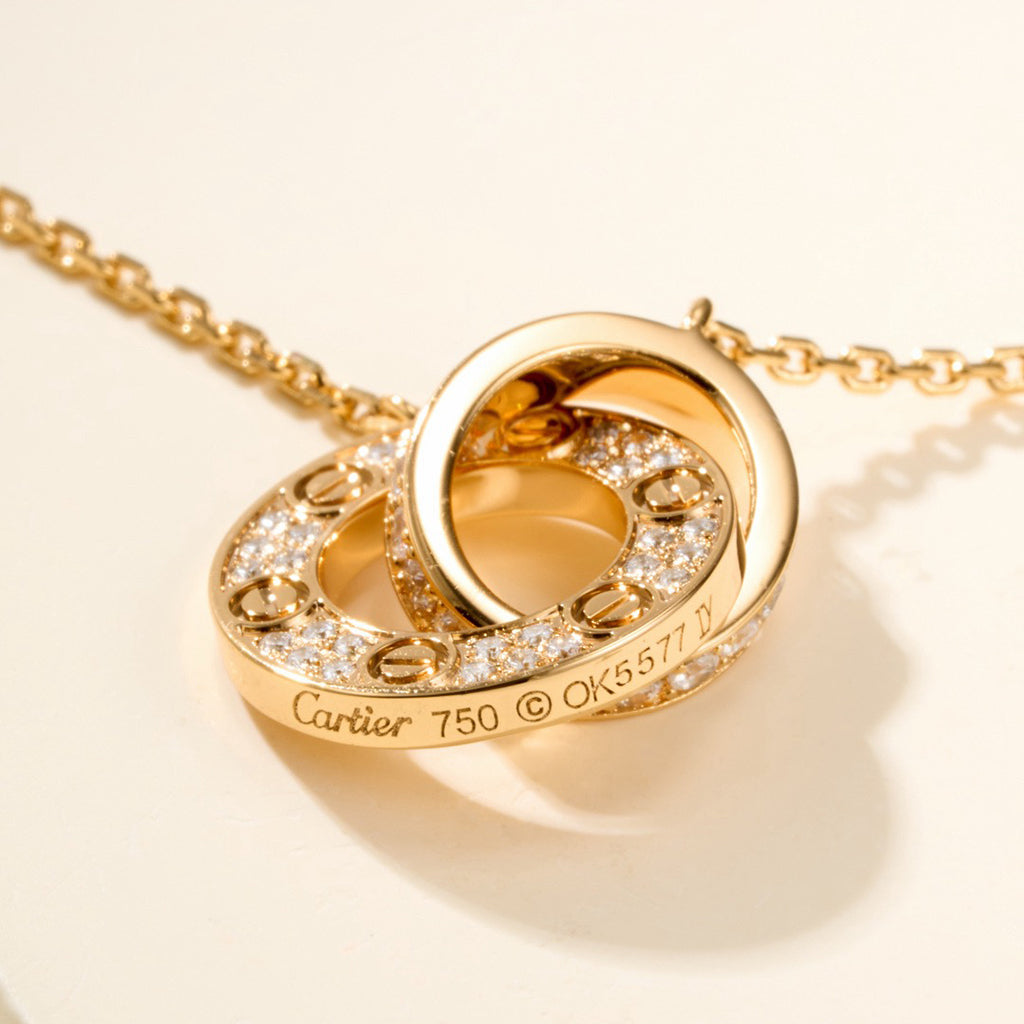 [ELAN LUXE]LOVE DOUBLE RING FULL DIAMOND BRACELET