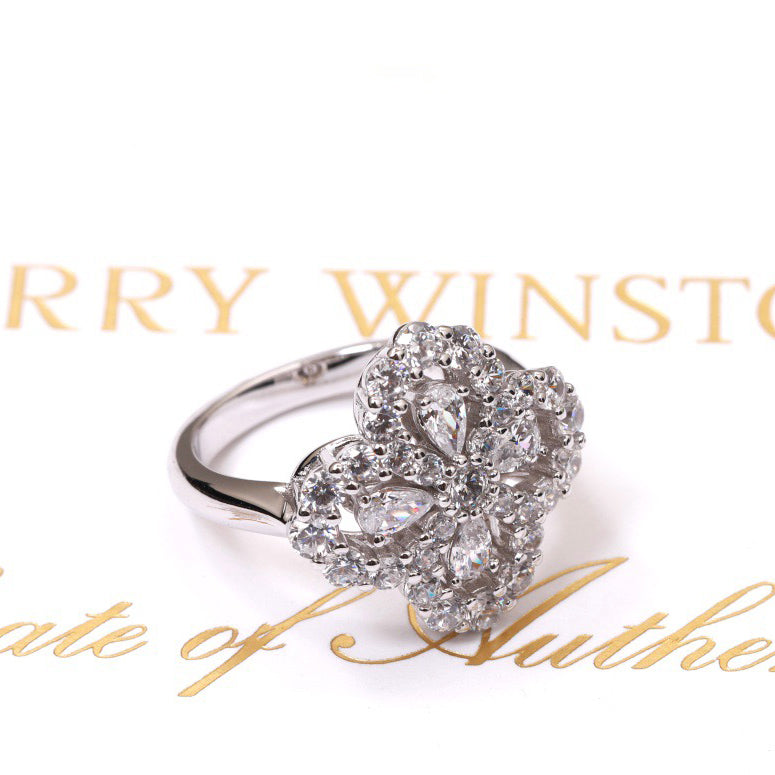 [ELAN LUXE]LOOP RING FULL MOTIF DIAMOND 16MM SILVE