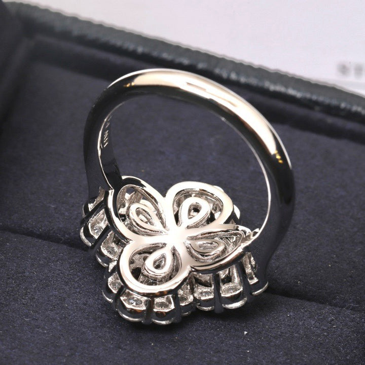 [ELAN LUXE]LOOP RING FULL MOTIF DIAMOND 16MM SILVE