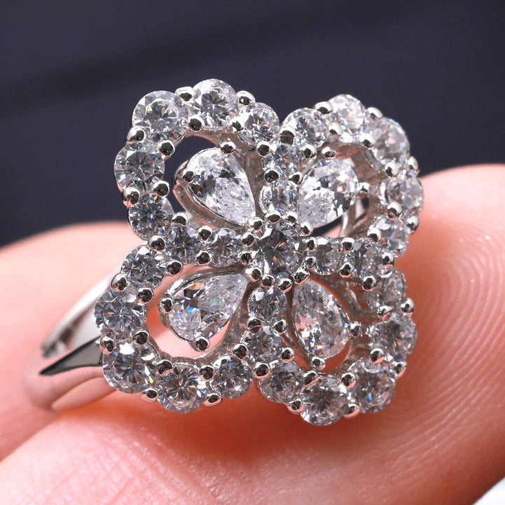[ELAN LUXE]LOOP RING FULL MOTIF DIAMOND 16MM SILVE