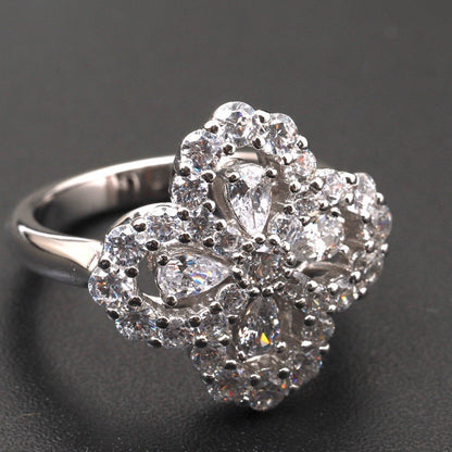 [ELAN LUXE]LOOP RING FULL MOTIF DIAMOND 16MM SILVE