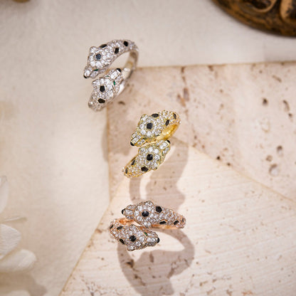 [ELAN LUXE]PANTHERE DOUBLE HEADED FULL DIAMOND  RING
