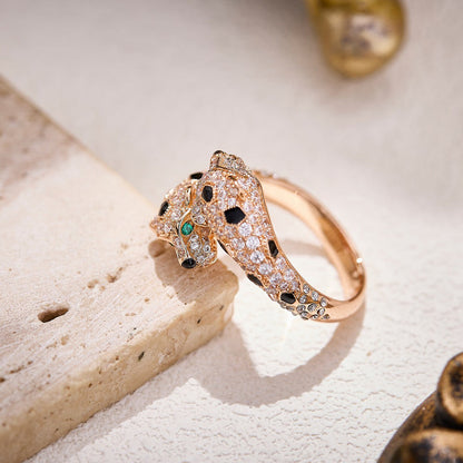 [ELAN LUXE]PANTHERE DOUBLE HEADED FULL DIAMOND  RING