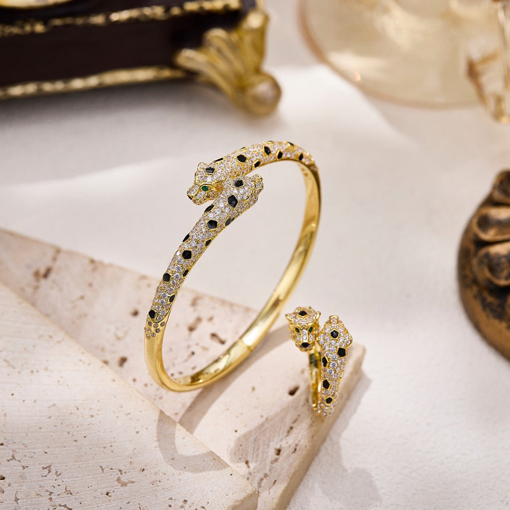 [ELAN LUXE]PANTHERE DOUBLE HEADED FULL DIAMOND  RING