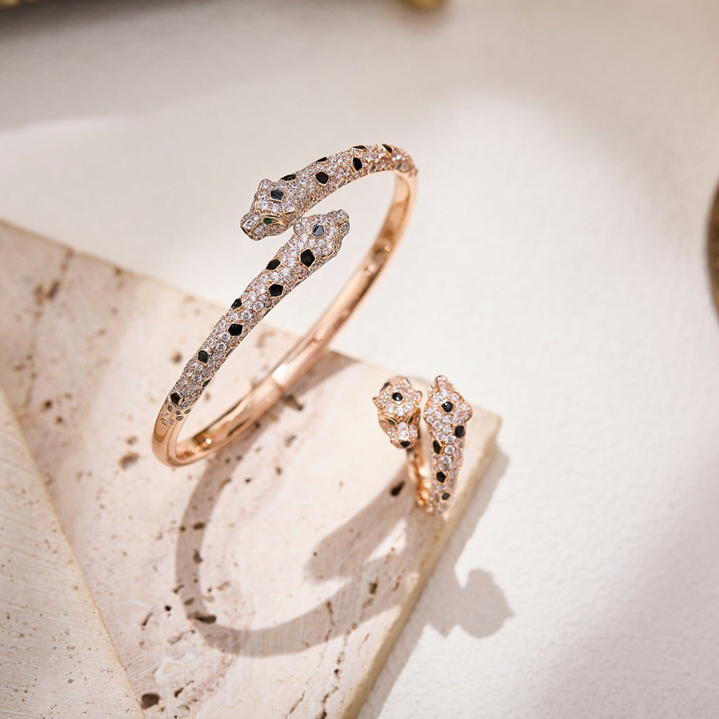 [ELAN LUXE]PANTHERE DOUBLE HEADED FULL DIAMOND  RING