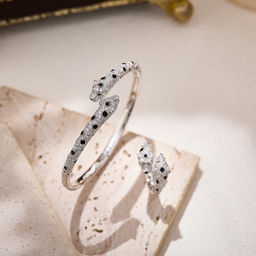 [ELAN LUXE]PANTHERE DOUBLE HEADED FULL DIAMOND  RING