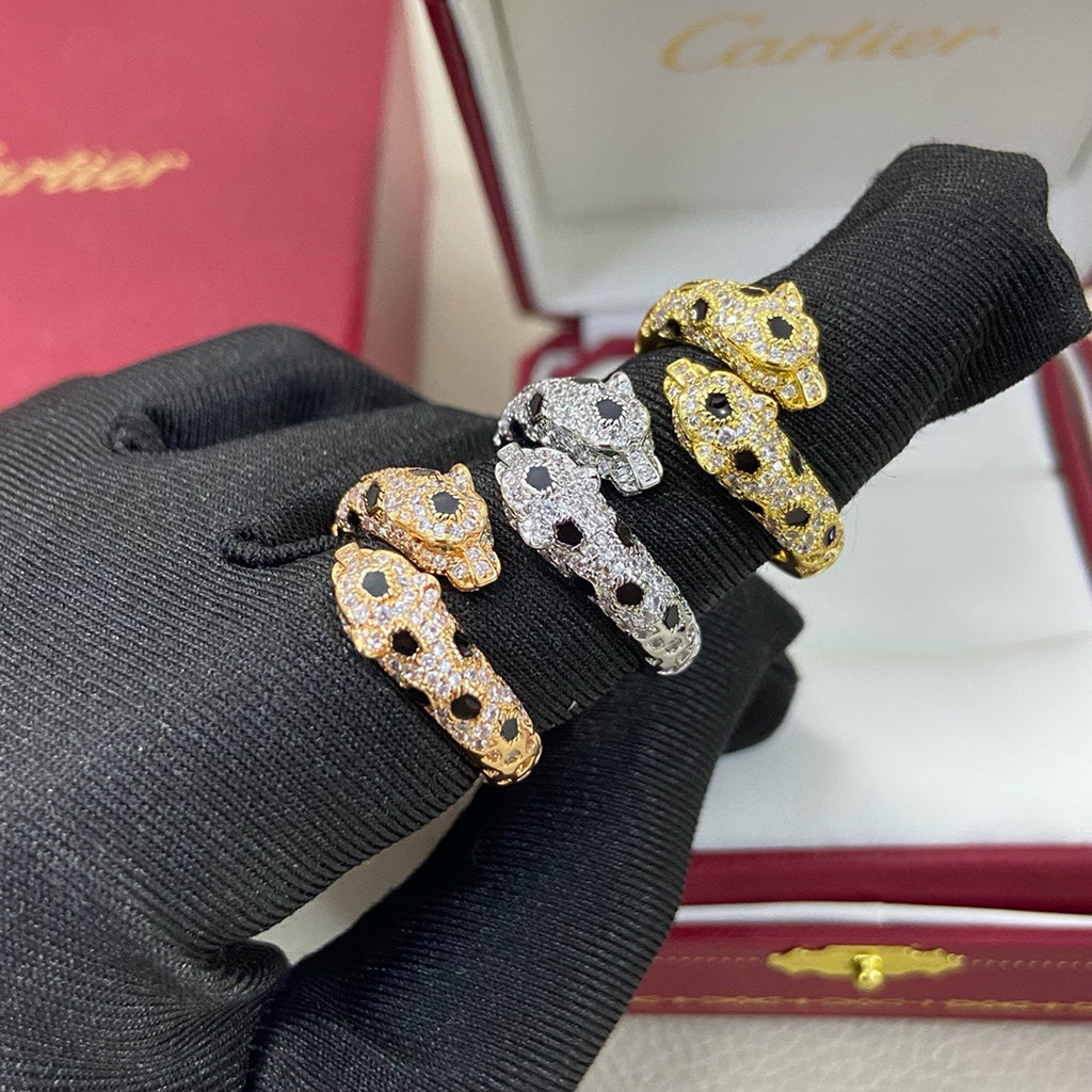 [ELAN LUXE]PANTHERE DOUBLE HEADED FULL DIAMOND  RING