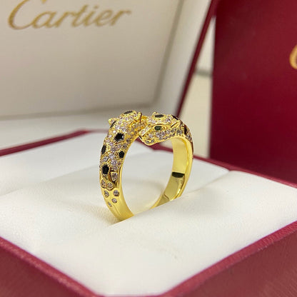[ELAN LUXE]PANTHERE DOUBLE HEADED FULL DIAMOND  RING