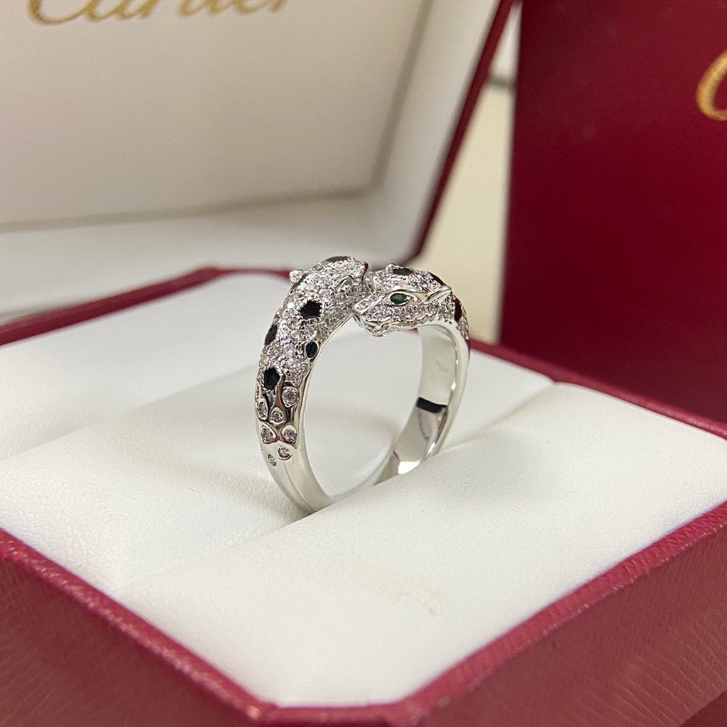 [ELAN LUXE]PANTHERE DOUBLE HEADED FULL DIAMOND  RING