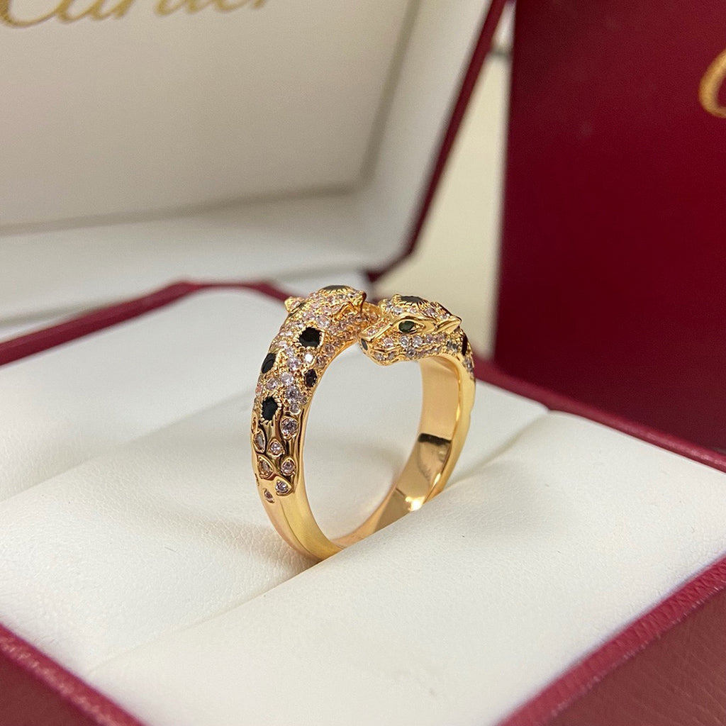 [ELAN LUXE]PANTHERE DOUBLE HEADED FULL DIAMOND  RING