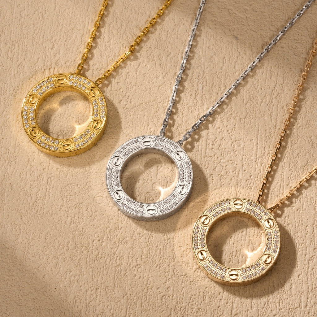 [ELAN LUXE]LOVE NECKLACE 16MM  FULL DIAMOND