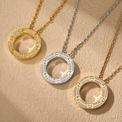 [ELAN LUXE]LOVE NECKLACE 16MM  FULL DIAMOND