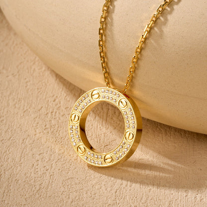 [ELAN LUXE]LOVE NECKLACE 16MM  FULL DIAMOND