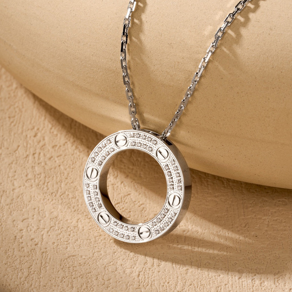 [ELAN LUXE]LOVE NECKLACE 16MM  FULL DIAMOND