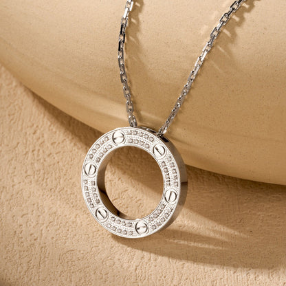 [ELAN LUXE]LOVE NECKLACE 16MM  FULL DIAMOND