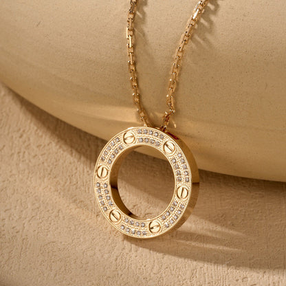[ELAN LUXE]LOVE NECKLACE 16MM  FULL DIAMOND