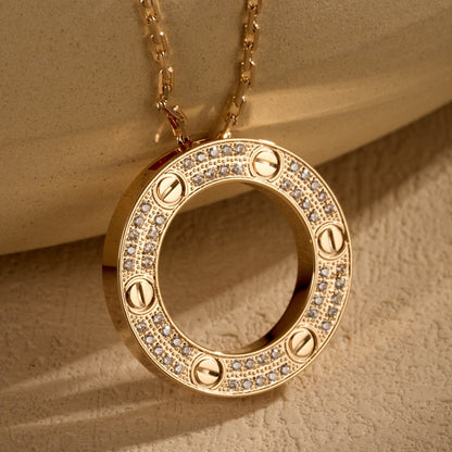 [ELAN LUXE]LOVE NECKLACE 16MM  FULL DIAMOND