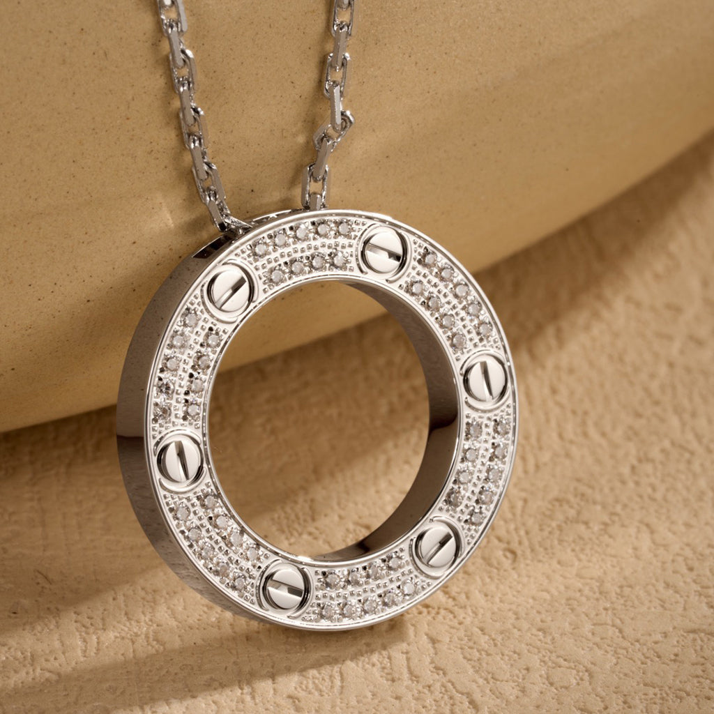 [ELAN LUXE]LOVE NECKLACE 16MM  FULL DIAMOND