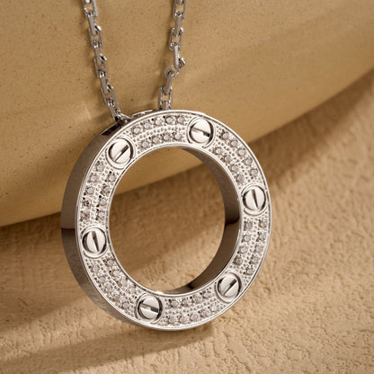 [ELAN LUXE]LOVE NECKLACE 16MM  FULL DIAMOND