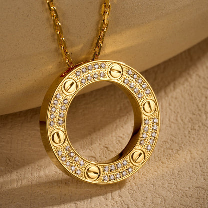 [ELAN LUXE]LOVE NECKLACE 16MM  FULL DIAMOND