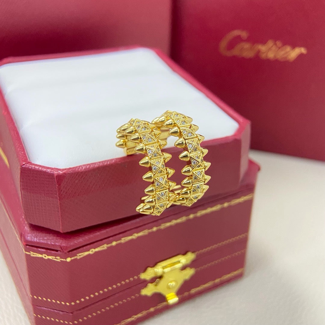 [ELAN LUXE]CLASH 6.4MM FULL DIAMOND SMALL EARRINGS