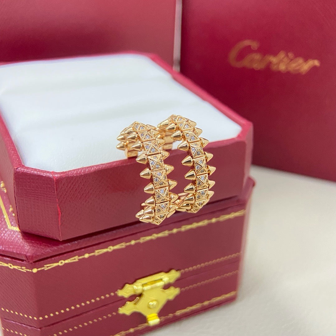 [ELAN LUXE]CLASH 6.4MM FULL DIAMOND SMALL EARRINGS