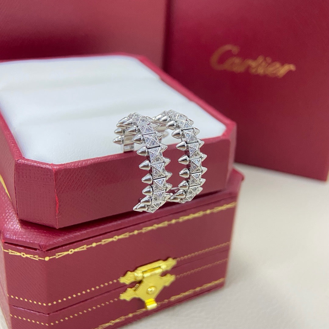 [ELAN LUXE]CLASH 6.4MM FULL DIAMOND SMALL EARRINGS