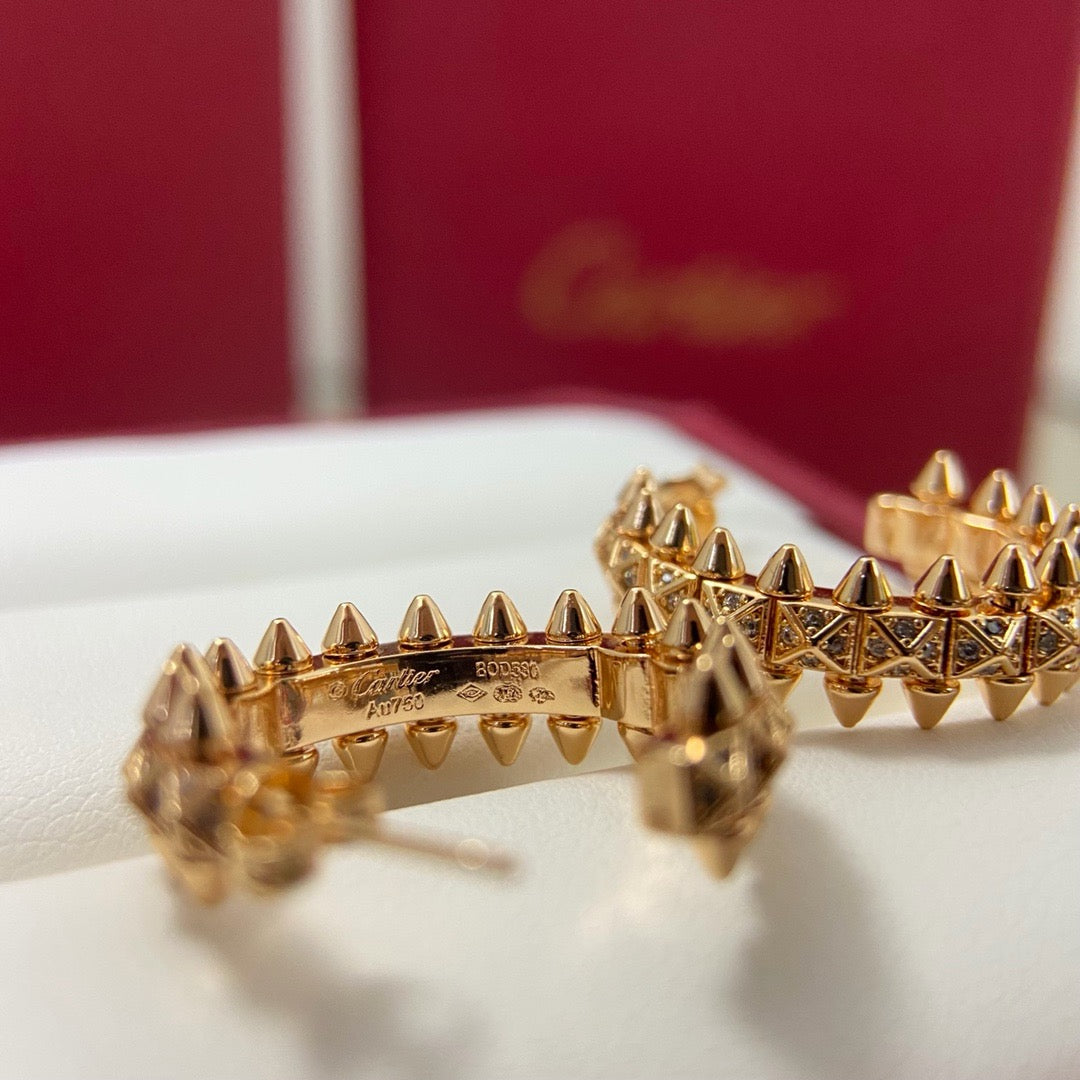 [ELAN LUXE]CLASH 6.4MM FULL DIAMOND SMALL EARRINGS