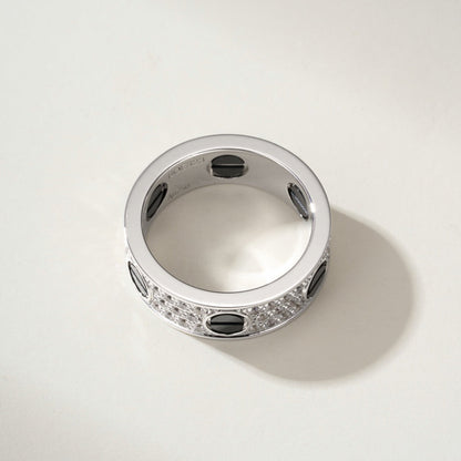 [ELAN LUXE]LOVE RING 5.5MM DIAMONDS PAVED CERAMIC
