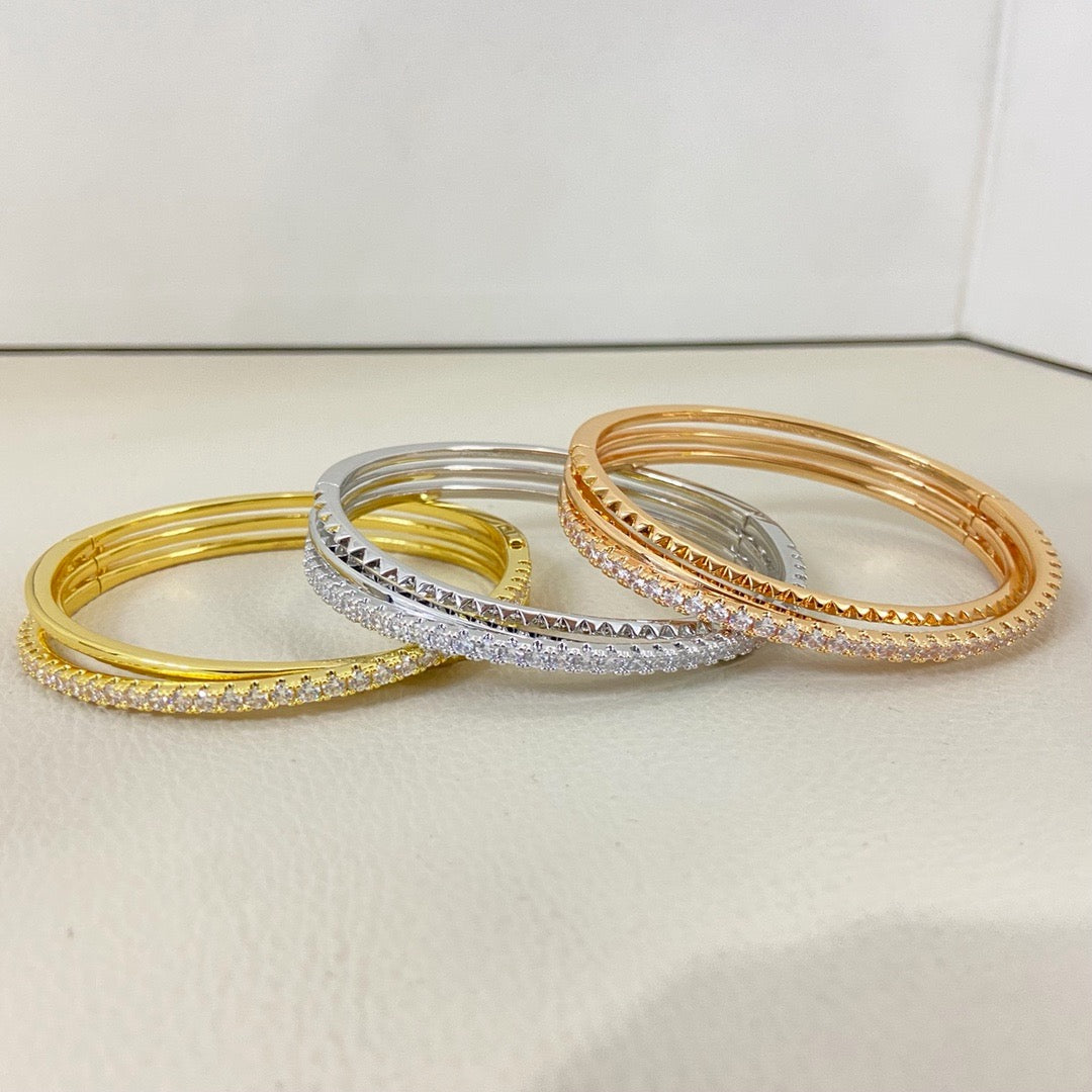 [ELAN LUXE]ETINCELLE HALF-PAVED DIAMOND BRACELET