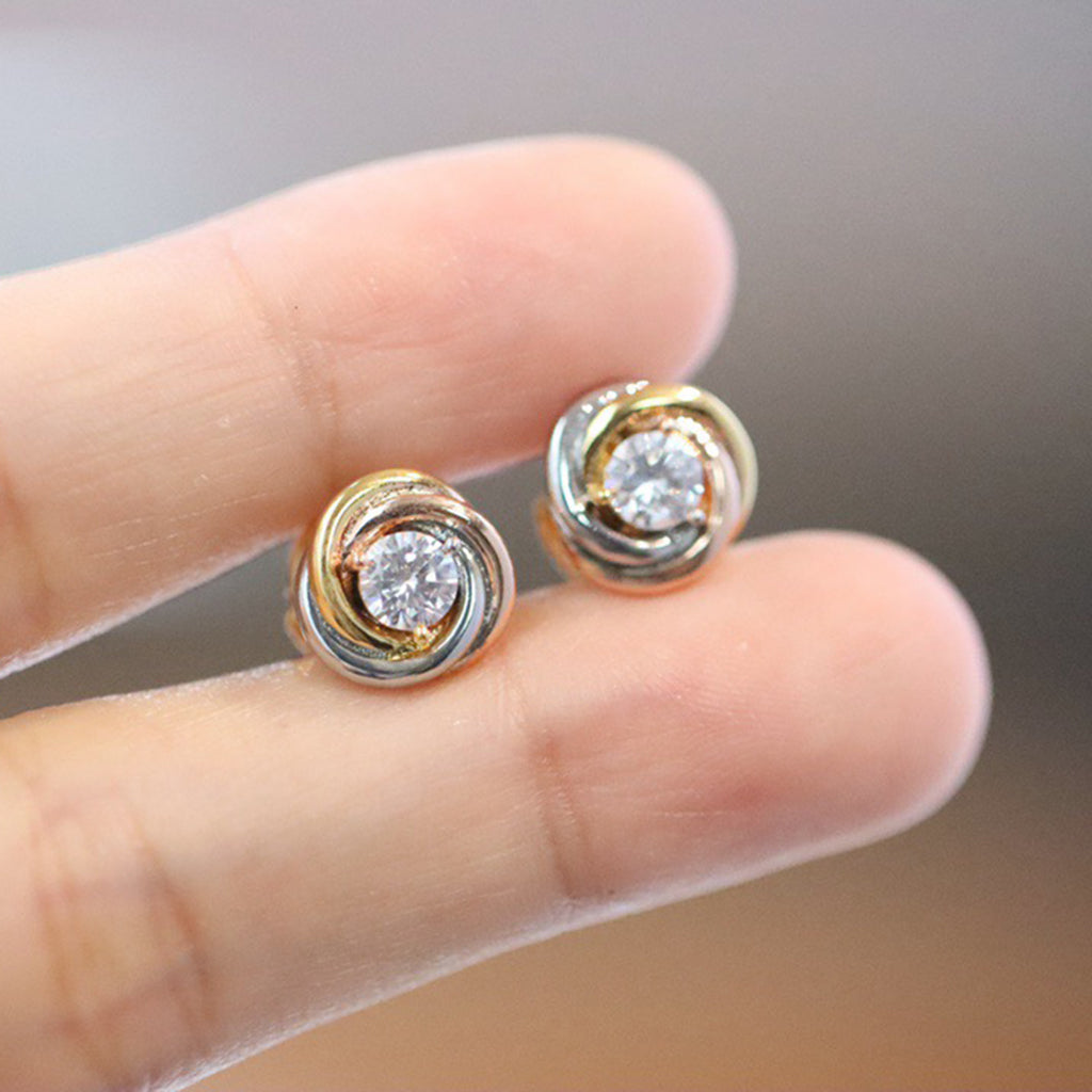 [ELAN LUXE]TRINITY STUD DIAMOND EARRINGS