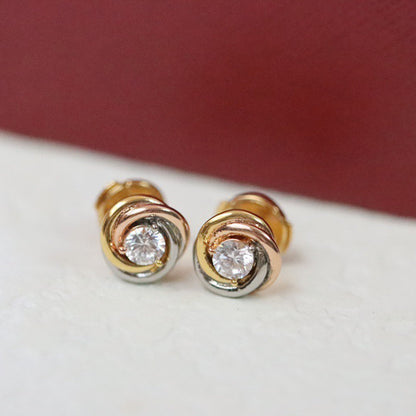 [ELAN LUXE]TRINITY STUD DIAMOND EARRINGS