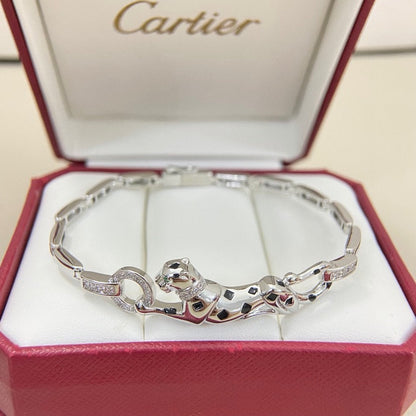 [ELAN LUXE]PANTHERE HALF DIAMOND ON CHAIN BRACELET