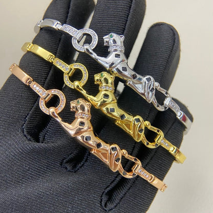 [ELAN LUXE]PANTHERE HALF DIAMOND ON CHAIN BRACELET