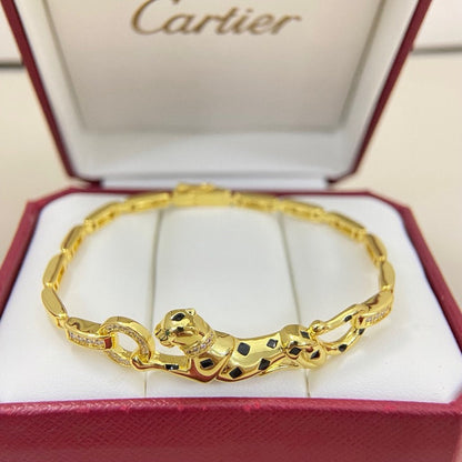 [ELAN LUXE]PANTHERE HALF DIAMOND ON CHAIN BRACELET
