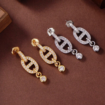 [ELAN LUXE]HM CHAINE DIAMOND EARRINGS