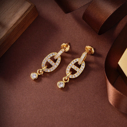 [ELAN LUXE]HM CHAINE DIAMOND EARRINGS