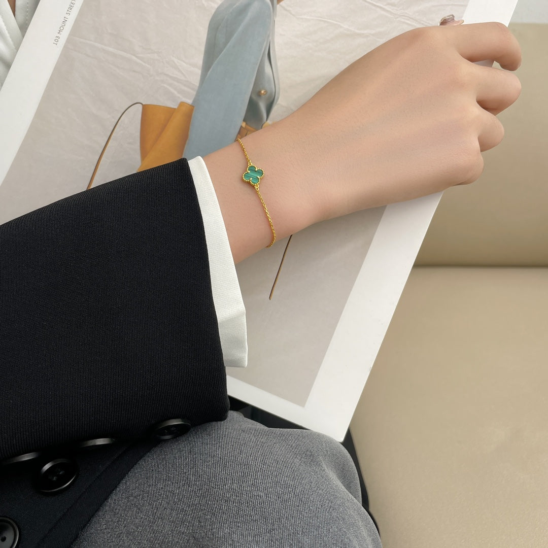 [ELAN LUXE]CLOVER BRACELET MALACHITE 1 MOTIF