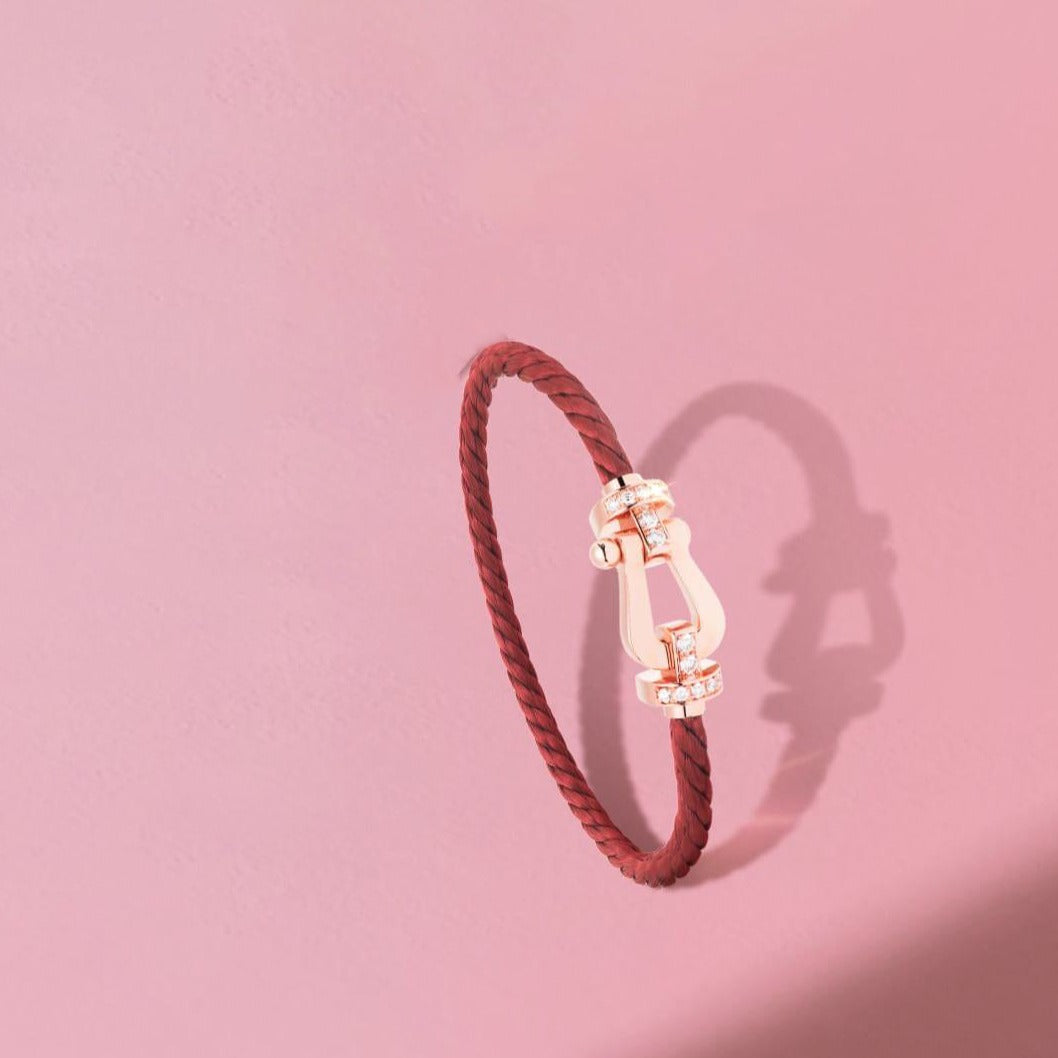 [ELAN LUXE]FORCE 10 HALF DIAMOND PINK GOLD RED CORDERI LARGE AND MEDIUM MODEL